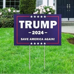 🇺🇸”TRUMP 2024 SAVE AMERICA AGAIN!” Yard Sign & H Stakes!